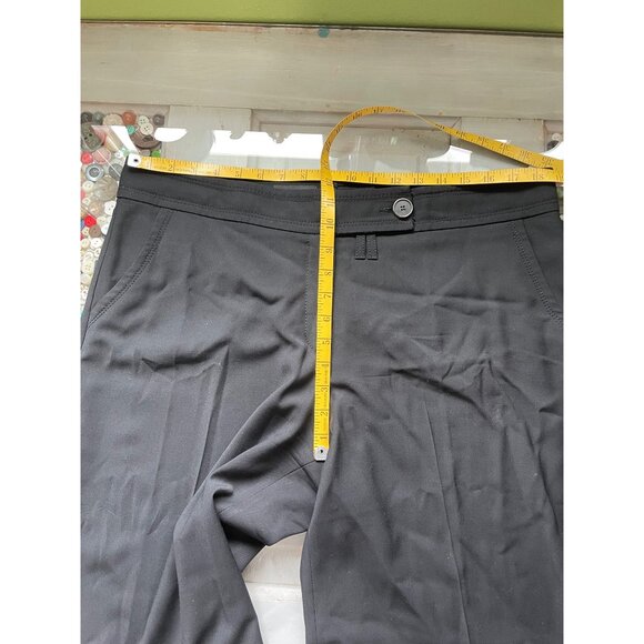 Apanage Trouser Pants Straight Leg Black Fleece Wool Blend Flat Front Size 16 - Picture 4 of 9